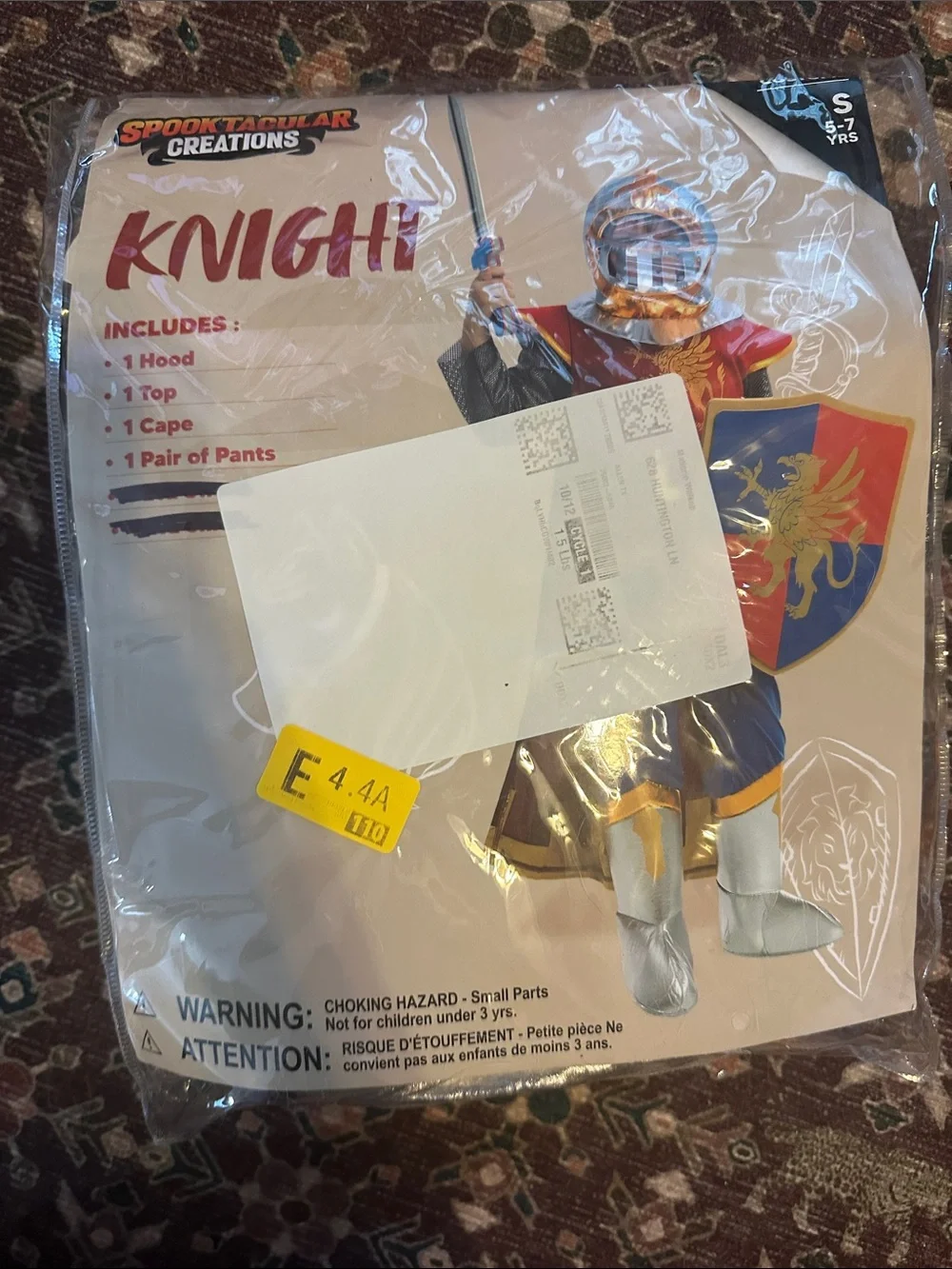 Kids Red & Blue Knight Costume S (5-7)